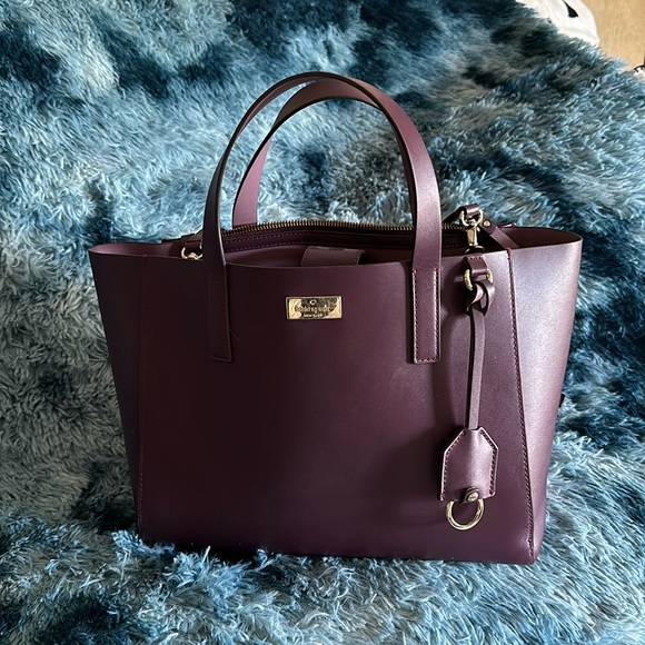 Eggplant colored Kate spade shoulder bag.  RARE color- lots of compliments. - Picture 1 of 10